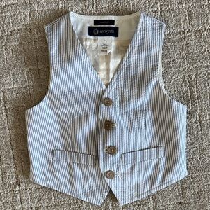 Crewcuts Kids Vest with Blue and White Stripes